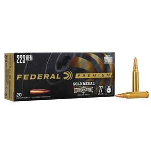 Federal Premium Gold Medal Centerstrike 223 Remington 77gr Jacketed Hollow Point Rifle Ammo - 20 Rounds