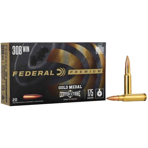 Federal Premium Gold Medal Centerstrike 308 Winchester 175gr Jacketed Hollow Point Rifle Ammo Ammo - 20 Rounds 20 Rounds Ammo