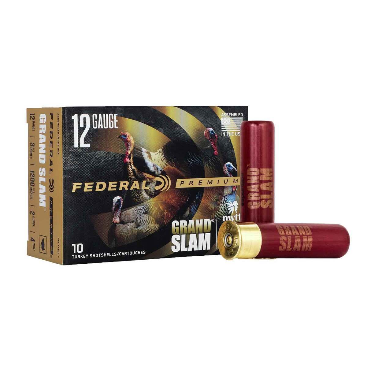 Federal Premium Grand Slam 12 Gauge 3-1/2in #4 2oz Turkey Shotshells - 10 Rounds Federal Premium Grand Slam 12 Gauge 3-1/2in #4 2oz Turkey Shotshells - 10 Rounds