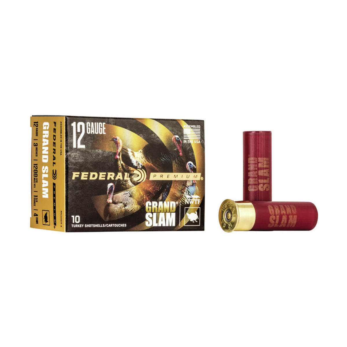 Federal Premium Grand Slam 12 Gauge 3in #4 1-3/4oz Turkey Shotshells - 10 Rounds Federal Premium Grand Slam 12 Gauge 3in #4 1-3/4oz Turkey Shotshells - 10 Rounds