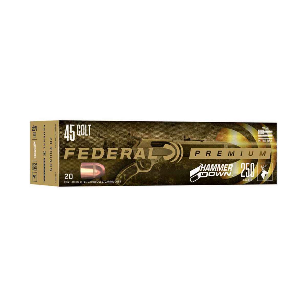 Federal Premium HammerDown 45 (Long) Colt 250gr BHP Handgun Ammo - 20 Rounds Federal Premium HammerDown 45 (Long) Colt 250gr BHP Handgun Ammo - 20 Rounds