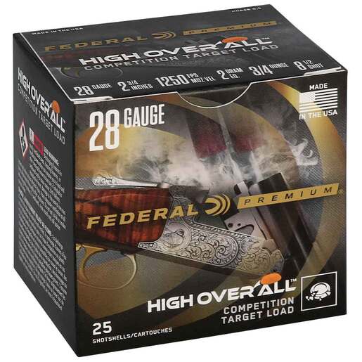 Federal Premium High Over All 28 Gauge 2-3/4in #8.5 3/4oz Target Shotshells Ammo - 25 Rounds #8.5 25 Rounds #8.5 Ammo
