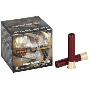 Federal Premium High Over All 410 Gauge 2-1/2in #9 1/2oz Target Shotshells - 25 Rounds Federal Premium High Over All 410 Gauge 2-1/2in #9 1/2oz Target Shotshells - 25 Rounds