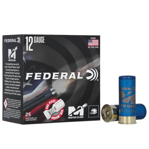 Federal Premium Master Class 12 Gauge 2-3/4in #7.5 1-1/8oz Shotshells Ammo - 25 Rounds Ammo - #7.5 25 Rounds - #7.5 Ammo