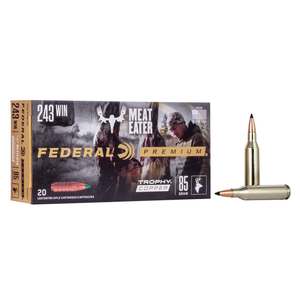 Federal Premium MeatEater 243 Winchester 85gr Trophy Copper Rifle Ammo - 20 Rounds