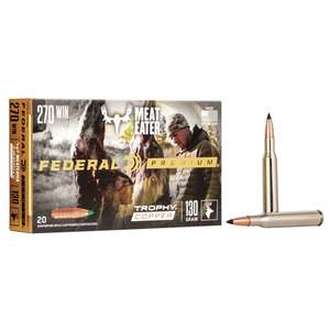 Federal Premium MeatEater 270 Winchester 130gr Trophy Copper Rifle Ammo - 20 Rounds Federal Premium MeatEater 270 Winchester 130gr Trophy Copper Rifle Ammo - 20 Rounds