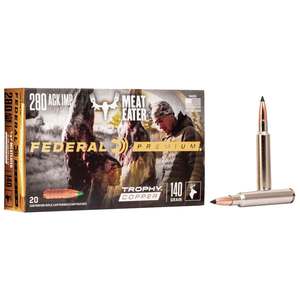 Federal Premium MeatEater 280 Ackley Improved 140gr Trophy Copper Rifle Ammo - 20 Rounds Federal Premium MeatEater 280 Ackley Improved 140gr Trophy Copper Rifle Ammo - 20 Rounds