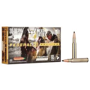 Federal Premium MeatEater 30-06 Springfield 165gr Trophy Copper Rifle Ammo - 20 Rounds