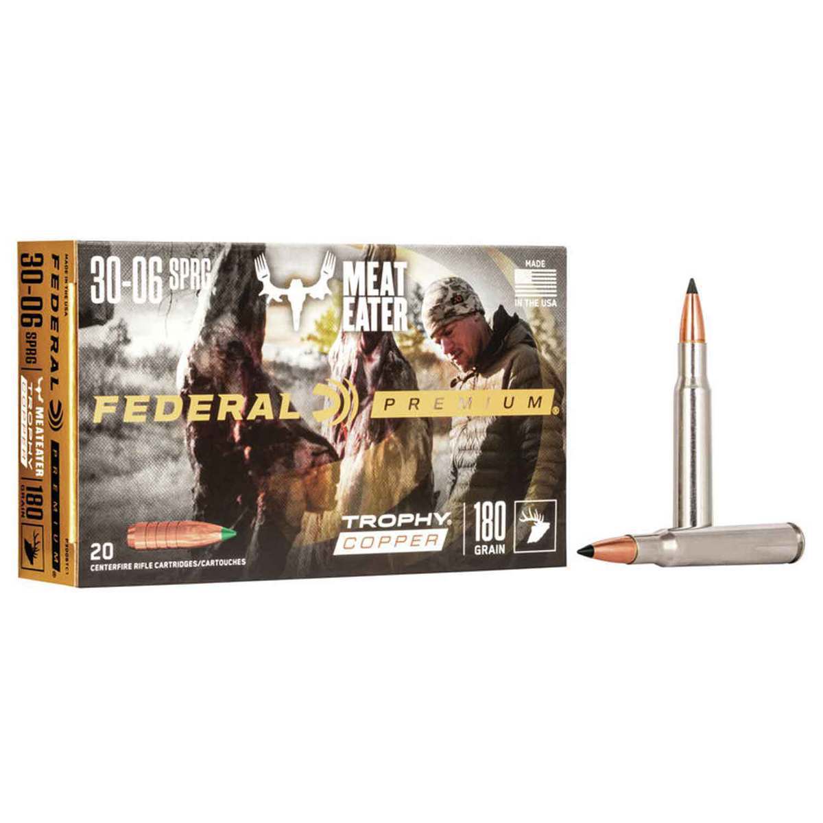 Federal Premium MeatEater 30-06 Springfield 180gr Trophy Copper Rifle Ammo - 20 Rounds Federal Premium MeatEater 30-06 Springfield 180gr Trophy Copper Rifle Ammo - 20 Rounds