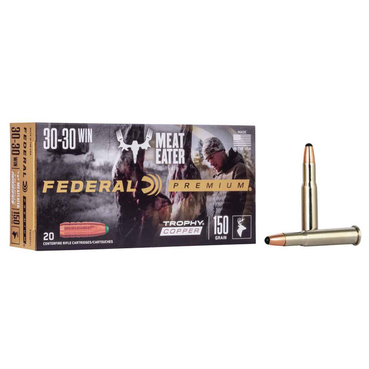 Federal Premium MeatEater 30-30 Winchester 150gr Trophy Copper Rifle Ammo - 20 Rounds Federal Premium MeatEater 30-30 Winchester 150gr Trophy Copper Rifle Ammo - 20 Rounds