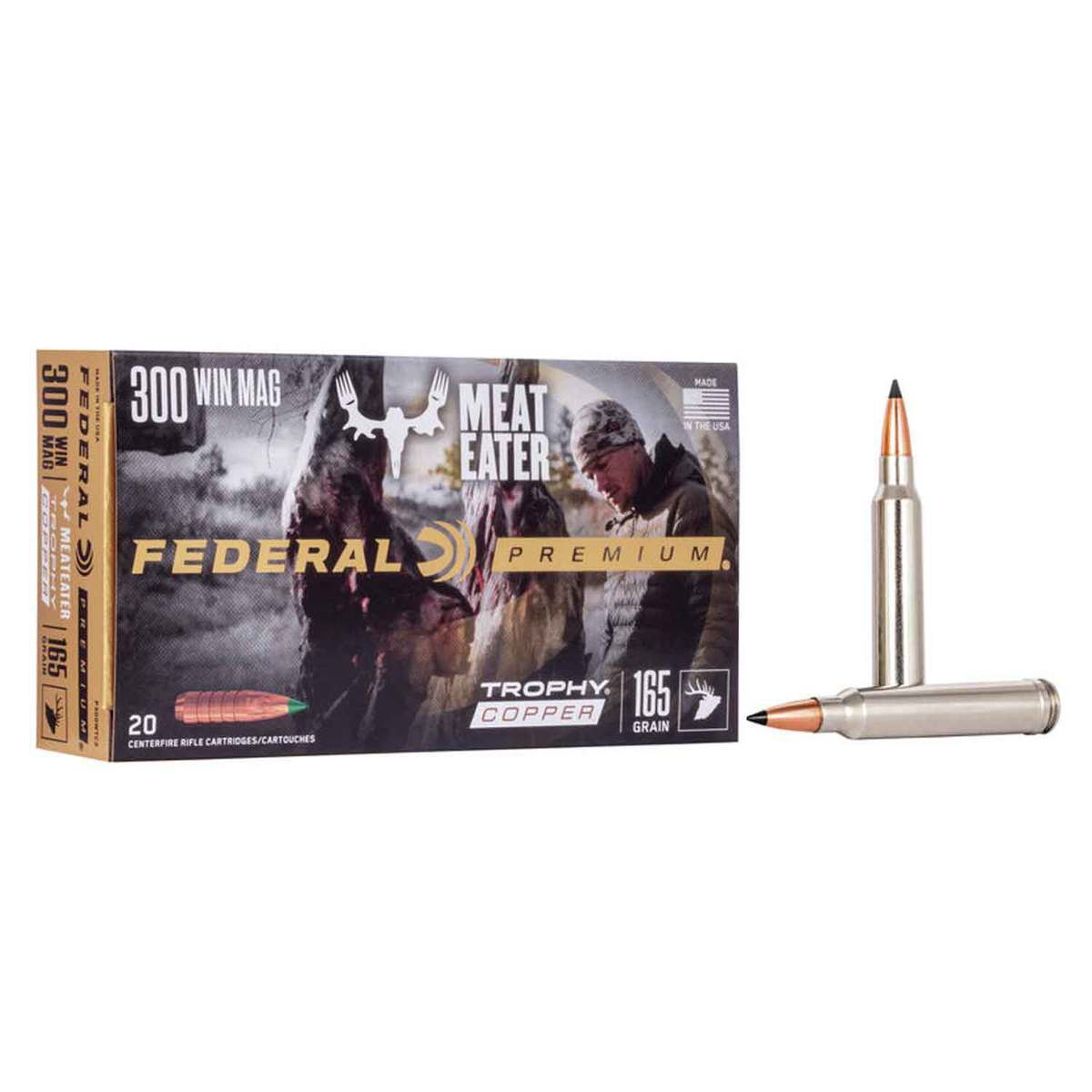 Federal Premium MeatEater 300 Winchester Magnum 165gr Trophy Copper Rifle Ammo - 20 Rounds Federal Premium MeatEater 300 Winchester Magnum 165gr Trophy Copper Rifle Ammo - 20 Rounds