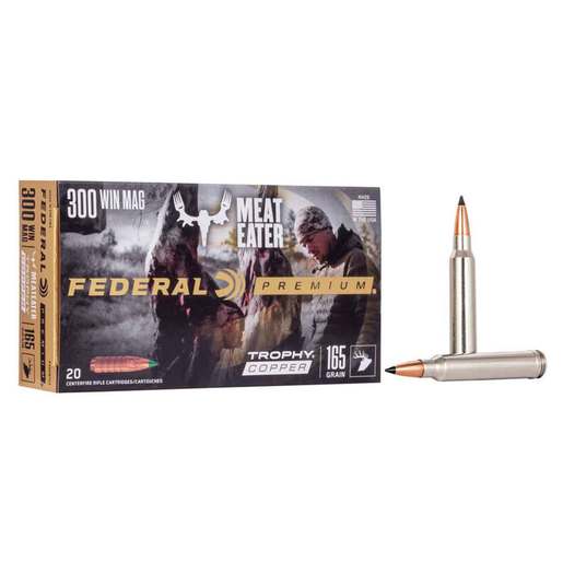 Federal Premium MeatEater 300 Winchester Magnum 165gr Trophy Copper Rifle Ammo Ammo - 20 Rounds 20 Rounds Ammo