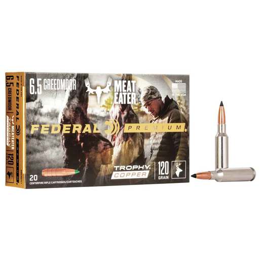 Federal Premium MeatEater 6.5 Creedmoor 120gr Trophy Copper Rifle Ammo Ammo - 20 Rounds 20 Rounds Ammo