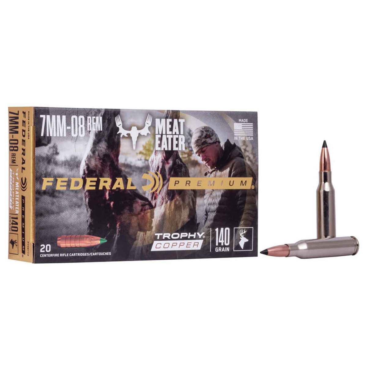 Federal Premium MeatEater 7mm-08 Remington 140gr Trophy Copper Rifle Ammo - 20 Rounds Federal Premium MeatEater 7mm-08 Remington 140gr Trophy Copper Rifle Ammo - 20 Rounds