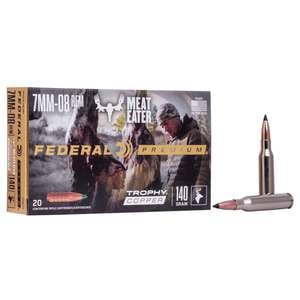 Federal Premium MeatEater 7mm-08 Remington 140gr Trophy Copper Rifle Ammo - 20 Rounds