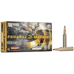 Federal Premium MeatEater 7mm Remington Magnum 140gr Trophy Copper Rifle Ammo - 20 Rounds