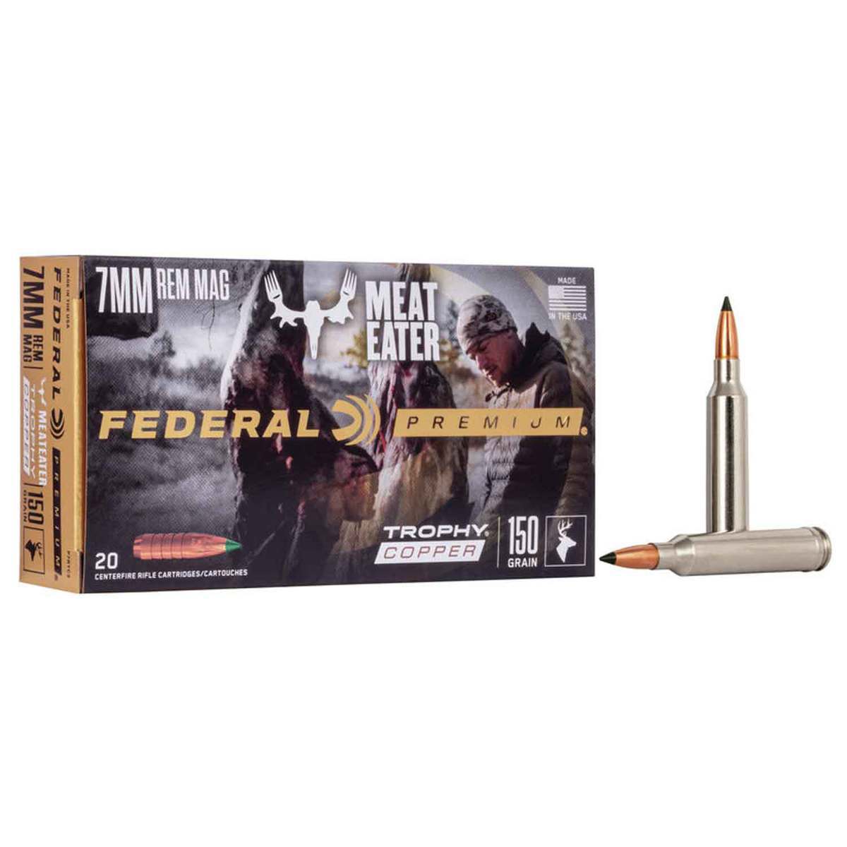 Federal Premium MeatEater 7mm Remington Magnum 150gr Trophy Copper Rifle Ammo - 20 Rounds Federal Premium MeatEater 7mm Remington Magnum 150gr Trophy Copper Rifle Ammo - 20 Rounds