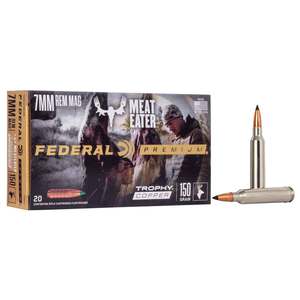 Federal Premium MeatEater 7mm Remington Magnum 150gr Trophy Copper Rifle Ammo - 20 Rounds