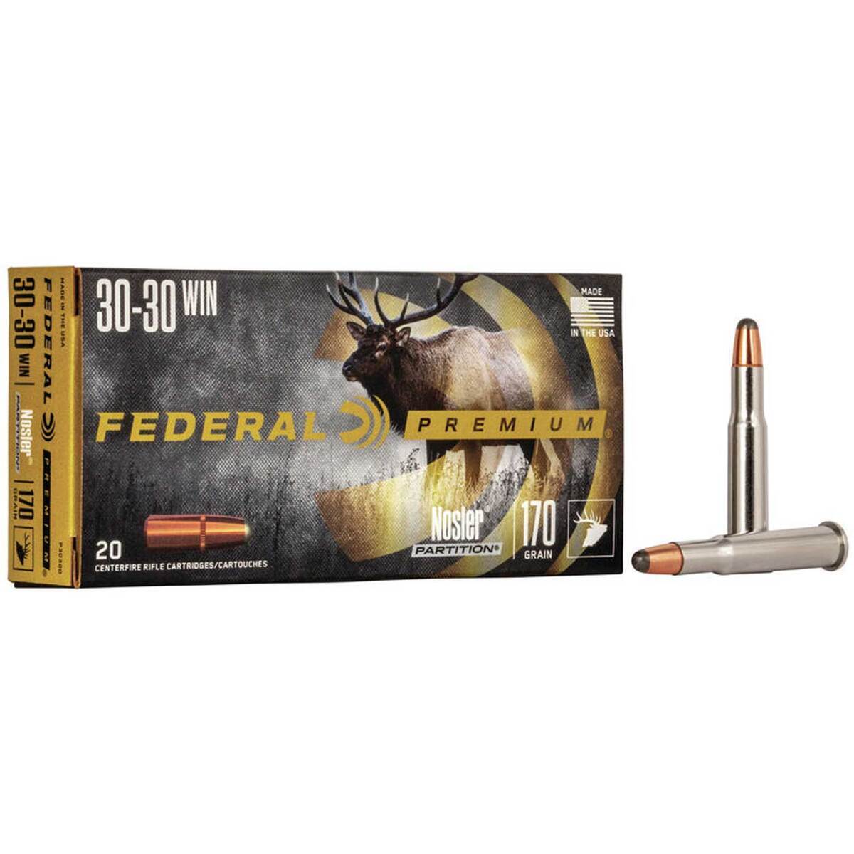 Federal Premium Nosler Partition 30-30 Winchester 170gr Rifle Ammo - 20 Rounds Federal Premium Nosler Partition 30-30 Winchester 170gr Rifle Ammo - 20 Rounds