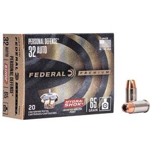 Federal Premium Personal Defense 40 S&W 165gr Hydra-Shok JHP Handgun Ammo - 20 Rounds