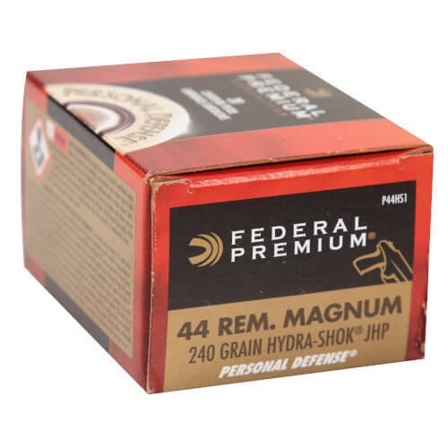 Federal Premium Personal Defense 44 Magnum 240gr Hydra-Shok JHP Handgun Ammo - 20 Rounds Federal Premium Personal Defense 44 Magnum 240gr Hydra-Shok JHP Handgun Ammo - 20 Rounds