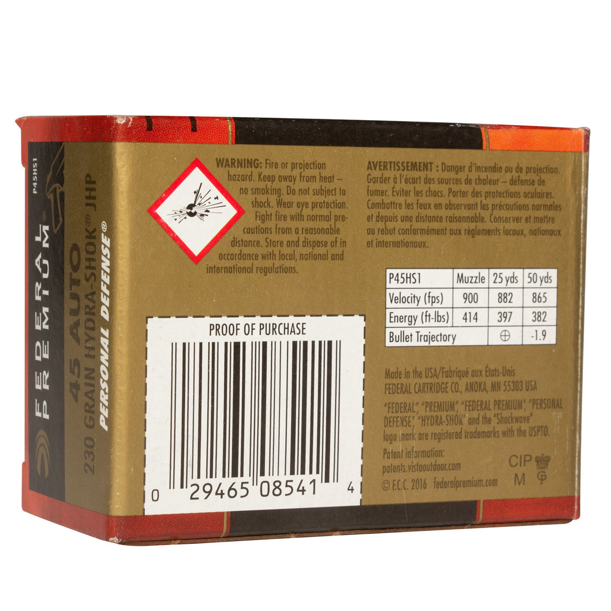 Federal Premium Personal Defense 45 Auto (ACP) 230gr Hydra-Shok JHP Handgun Ammo - 20 Rounds Federal Premium Personal Defense 45 Auto (ACP) 230gr Hydra-Shok JHP Handgun Ammo - 20 Rounds