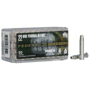 Federal Premium Personal Defense Punch 22 WMR (22 Mag) 45gr JHP Rimfire Ammo - 50 Rounds