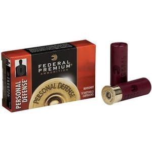 Federal Premium Personal Defense 12 Gauge 2-3/4in 00 Buck Buckshot Shotshells - 5 Rounds Federal Premium Personal Defense 12 Gauge 2-3/4in 00 Buck Buckshot Shotshells - 5 Rounds