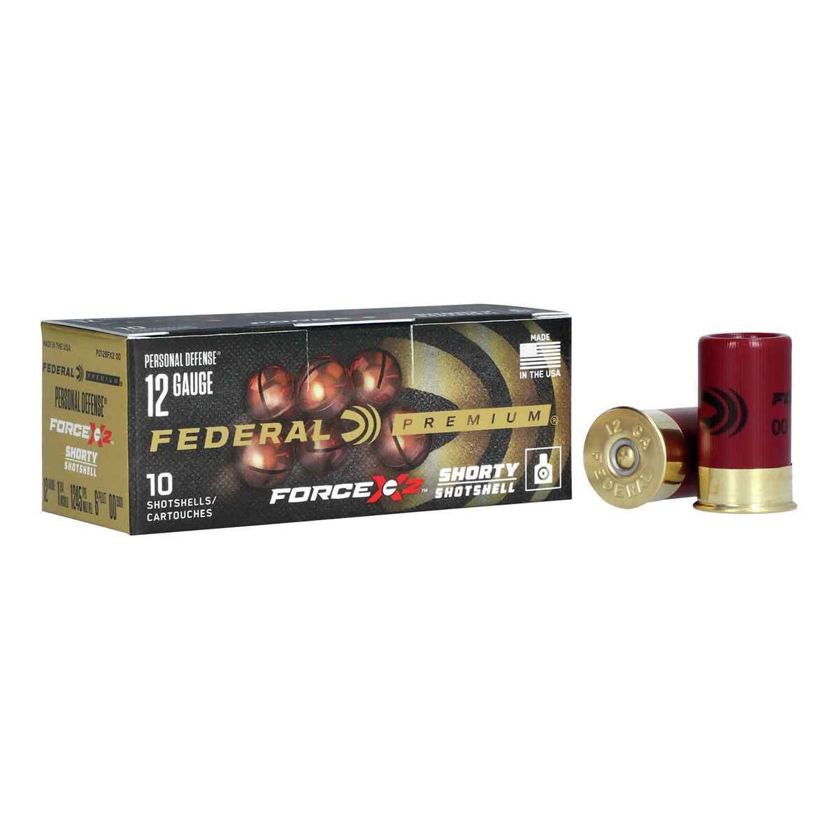 Federal Premium Premium Force X2 12 Gauge 1-3/4in 00 Buck 6 Pellet Buckshot Shotshells - 10 Rounds Federal Premium Premium Force X2 12 Gauge 1-3/4in 00 Buck 6 Pellet Buckshot Shotshells - 10 Rounds