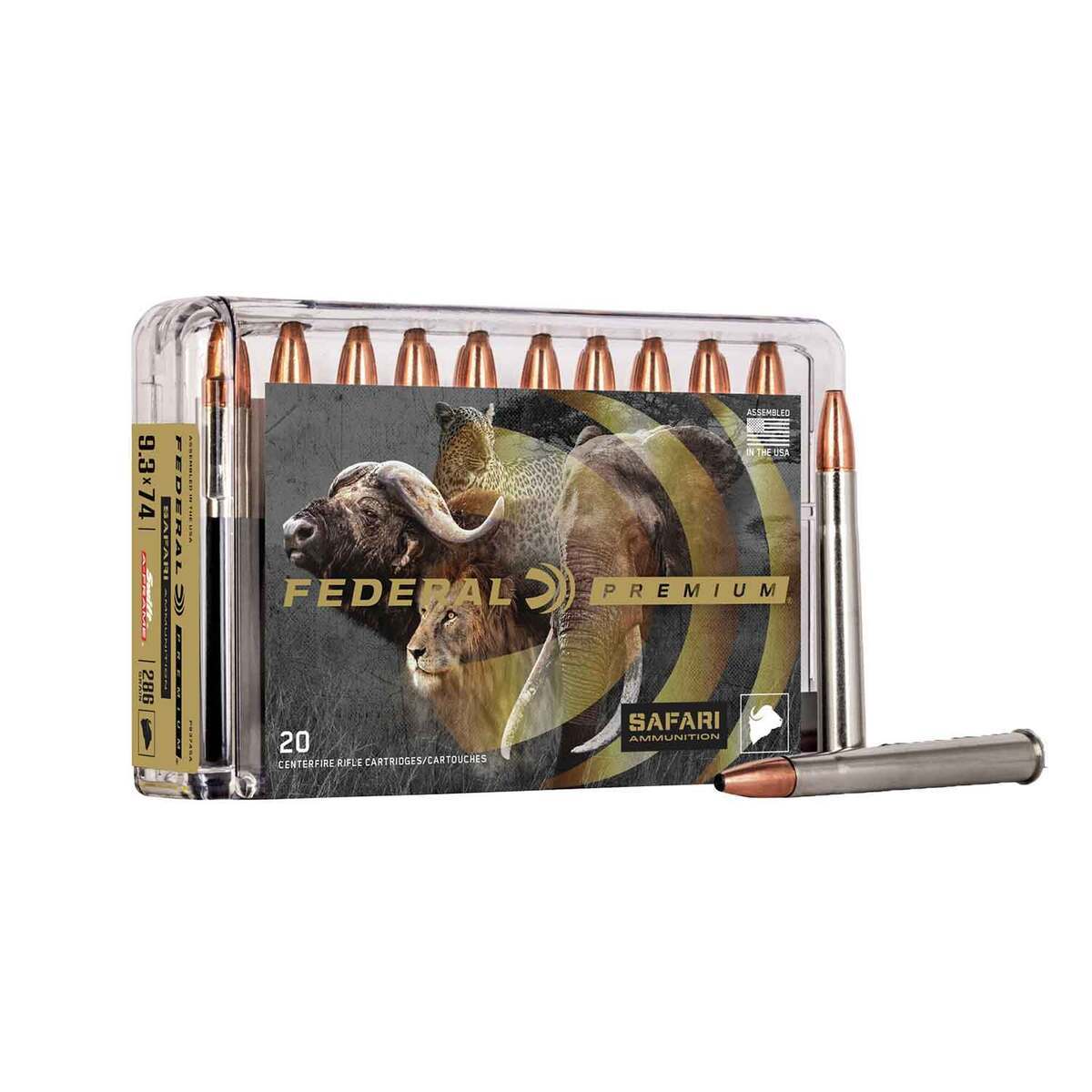 Federal Premium Safari Cape-Shok 9.3mmx74R 286gr Swift A-Frame Centerfire Rifle Ammo - 20 Rounds Federal Premium Safari Cape-Shok 9.3mmx74R 286gr Swift A-Frame Centerfire Rifle Ammo - 20 Rounds