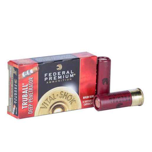 Federal Premium Vital-Shock 12 Gauge 2-3/4in 1oz Slug Shotshells Ammo - 5 Rounds 5 Rounds Ammo