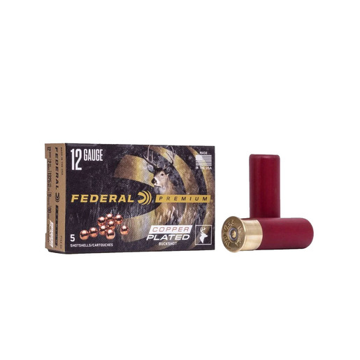 Federal Premium Vital-Shok 12 Gauge 2-3/4in 00 Buck Buckshot Shotshells Ammo - 5 Rounds Ammo - #00 Buck 5 Rounds - #00 Buck Ammo