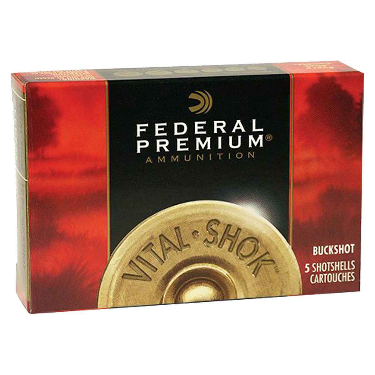 Federal Premium Vital-Shok 12 Gauge 3in #4 Buck Buckshot Shotshells - 5 Rounds Federal Premium Vital-Shok 12 Gauge 3in #4 Buck Buckshot Shotshells - 5 Rounds