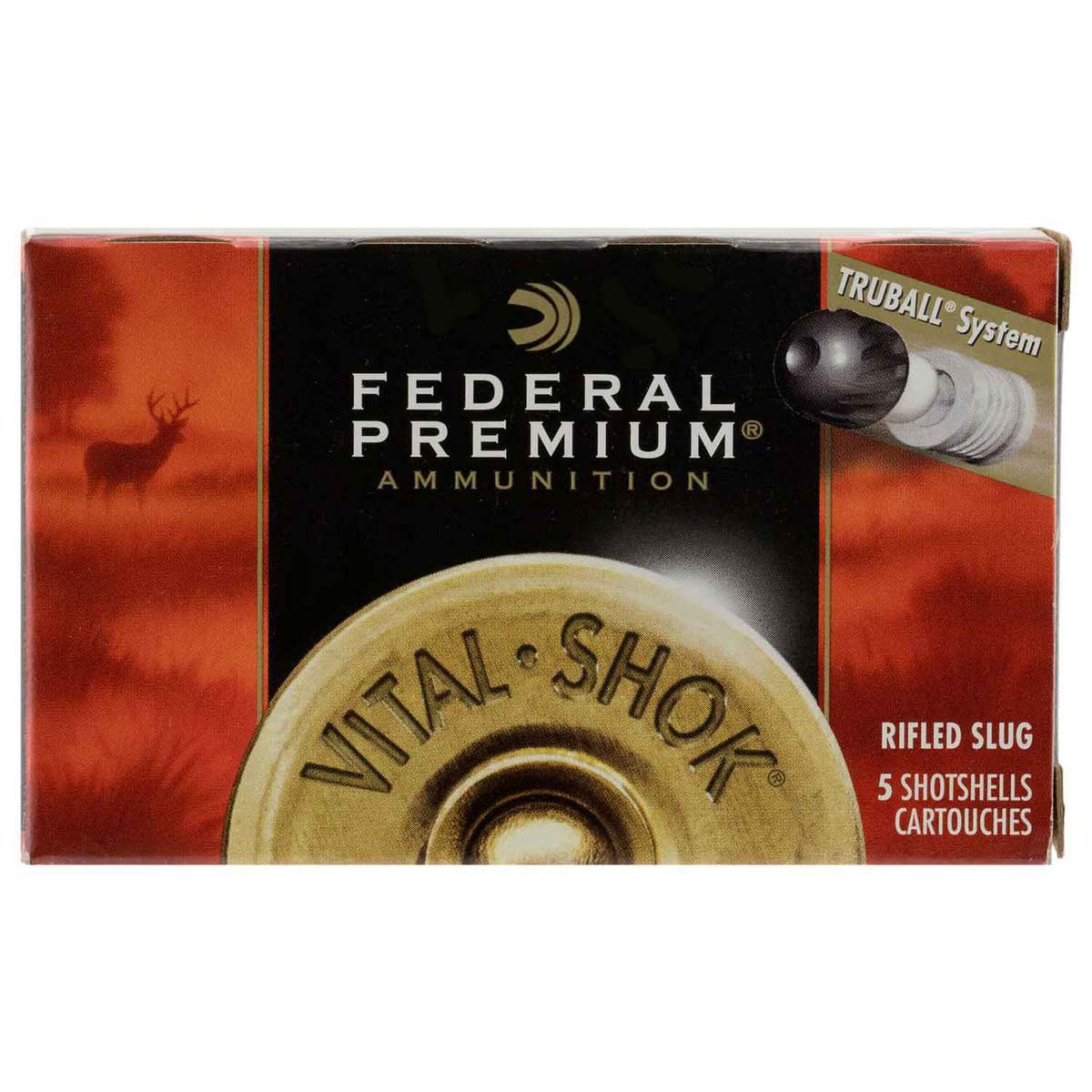 Federal Premium Vital-Shok TruBall 20 Gauge 2-3/4in 3/4oz Slug Shotshells - 5 Rounds Federal Premium Vital-Shok TruBall 20 Gauge 2-3/4in 3/4oz Slug Shotshells - 5 Rounds