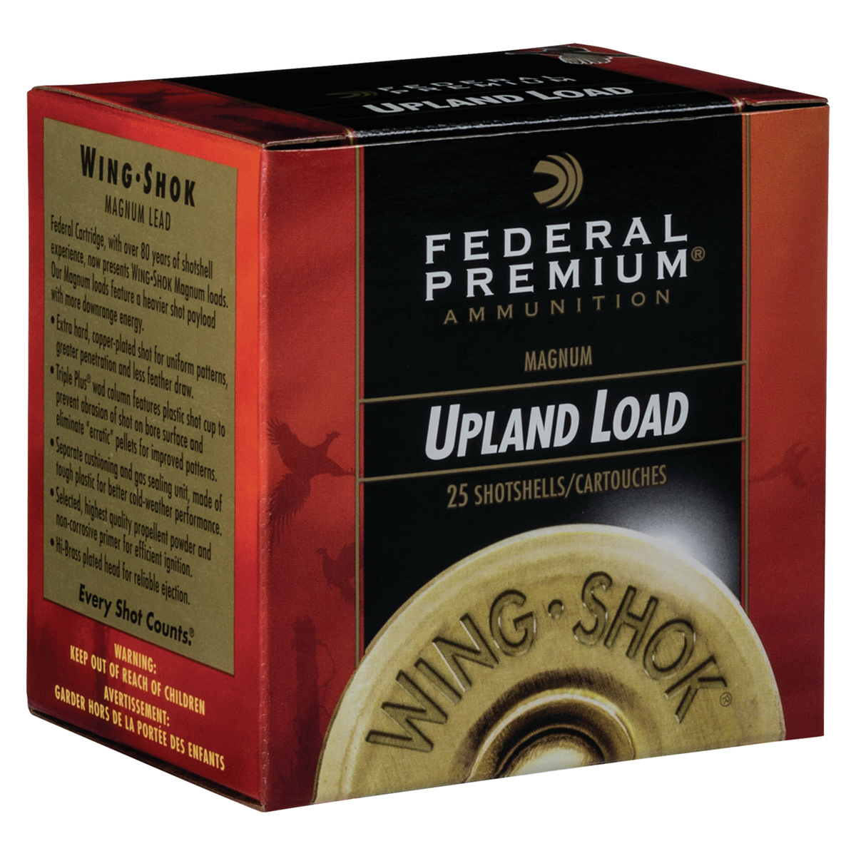 Federal Premium Wing-Shok 12 Gauge 2-3/4in #7.5 1-1/8oz Upland Shotshells - 25 Rounds Federal Premium Wing-Shok 12 Gauge 2-3/4in #7.5 1-1/8oz Upland Shotshells - 25 Rounds