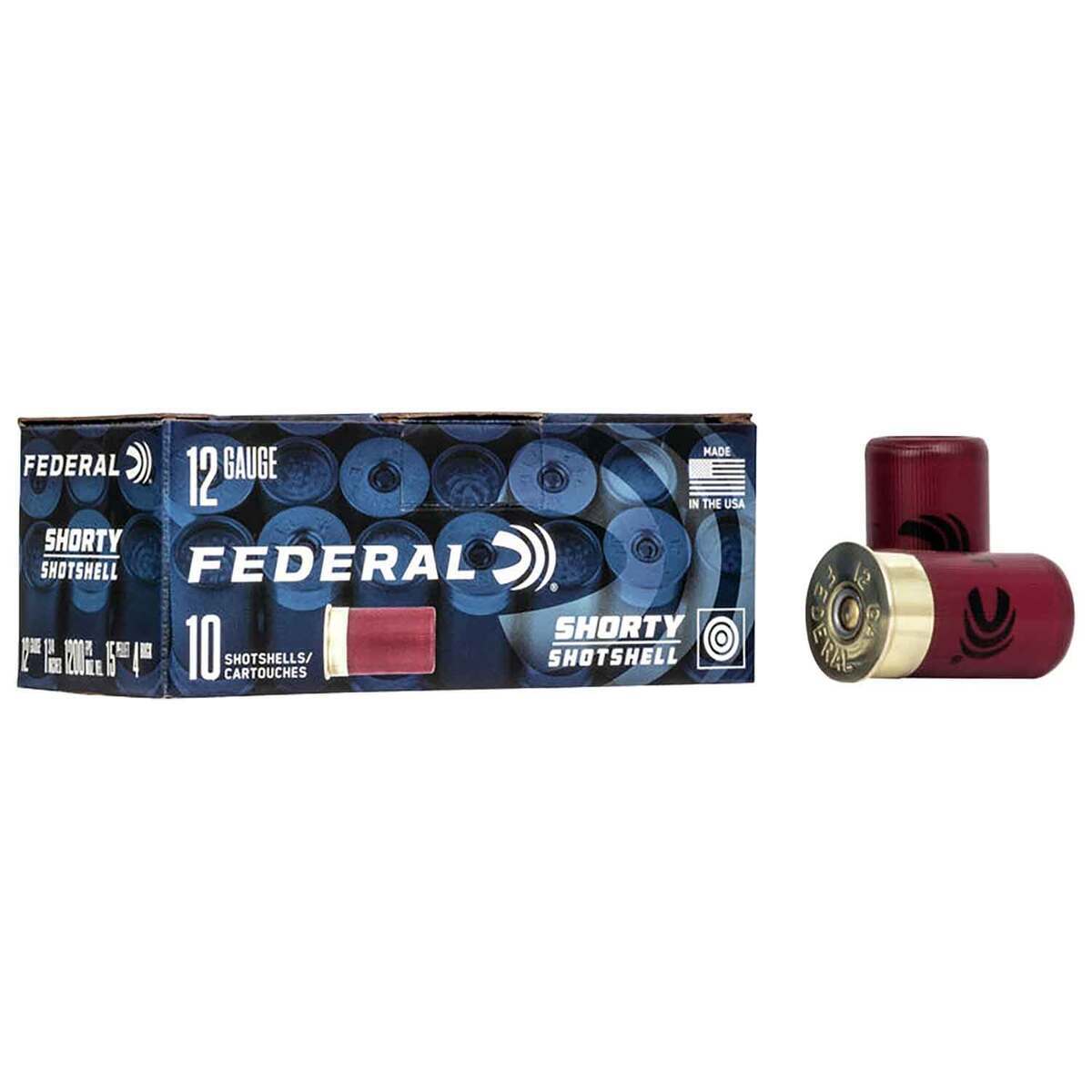 Short Shells Federal Shorty 12 Gauge 1.75in #4 1-1/2oz Buckshot Shotshells - 10 ...