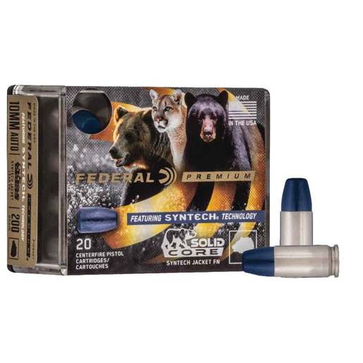 Federal Solid Core 10mm Auto 200gr SC SJFN Handgun Ammo Ammo - 20 Rounds 20 Rounds Ammo