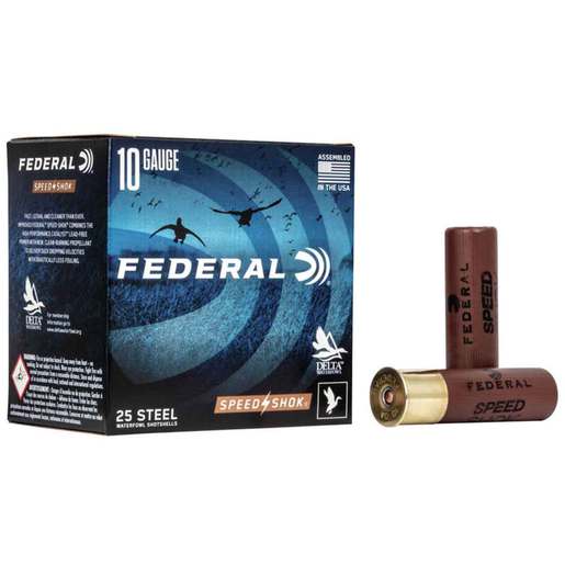 Federal Speed-Shok 10 Gauge 3-1/2in #2 1-1/2oz Waterfowl Shotshells Ammo - 25 Rounds Ammo - #2 25 Rounds - #2 Ammo