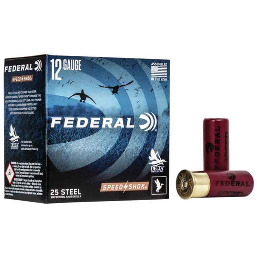 Federal Speed-Shok 12 Gauge 2-3/4in #4 1-1/8oz Waterfowl Shotshells Ammo - 25 Rounds Ammo - #4 25 Rounds - #4 Ammo