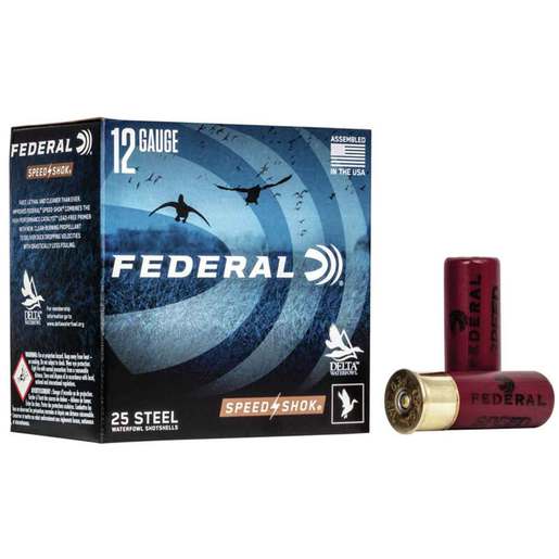 Federal Speed-Shok 12 Gauge 2-3/4in #6 1-1/8oz Waterfowl Shotshells – 25 Rounds – #6