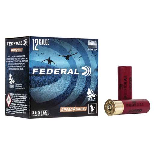 Federal Speed-Shok 12 Gauge 3-1/2in #2 1-3/8oz Waterfowl Shotshells Ammo - 25 Rounds Ammo - #2 25 Rounds - #2 Ammo