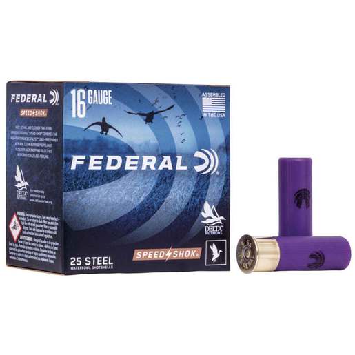 Federal Speed Shok 16 Gauge 2-3/4in #4 15/16oz Waterfowl Shotshells – 25 Rounds – #4