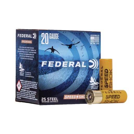 Federal Speed-Shok 20 Gauge 2-3/4in #6 3/4oz Waterfowl Shotshells Ammo - 25 Rounds Ammo - #6 25 Rounds - #6 Ammo