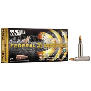 Federal Speer TNT Green 22-250 Remington 43gr Varmint Rifle Ammo - 20 Rounds Federal Speer TNT Green 22-250 Remington 43gr Varmint Rifle Ammo - 20 Rounds