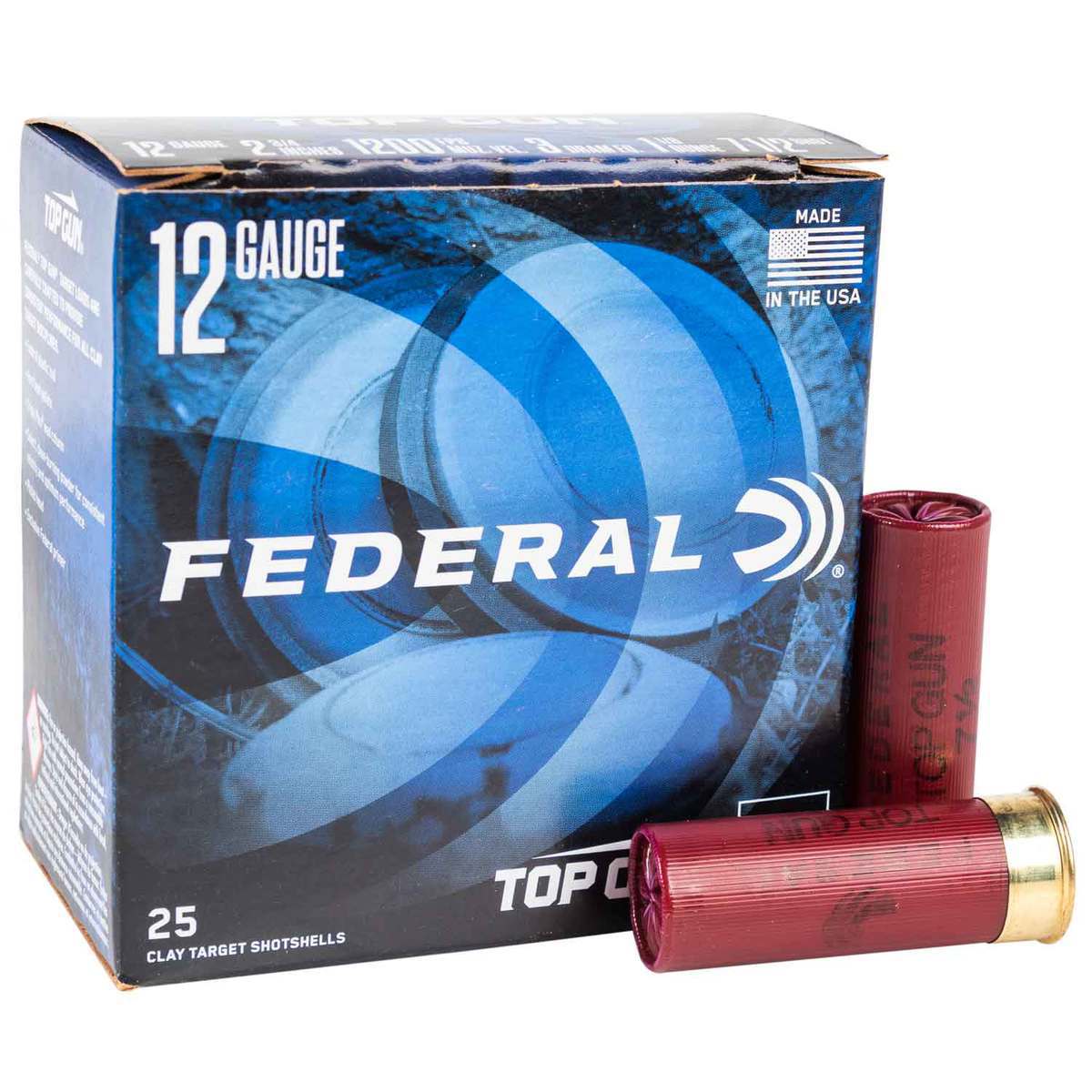 Federal Top Gun 12 Gauge 2-3/4in #7.5 1-1/8oz Target Shotshells - 100 Rounds Federal Top Gun 12 Gauge 2-3/4in #7.5 1-1/8oz Target Shotshells - 100 Rounds