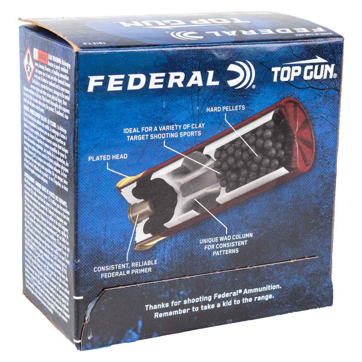 Federal Top Gun 12 Gauge 2-3/4in #7.5 1-1/8oz Target Shotshells - 100 Rounds Federal Top Gun 12 Gauge 2-3/4in #7.5 1-1/8oz Target Shotshells - 100 Rounds