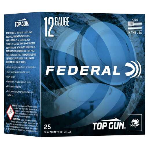 Federal Top Gun 12 Gauge 2-3/4in #8 1oz Target Shotshells Ammo - 25 Rounds Ammo - #8 25 Rounds - #8 Ammo