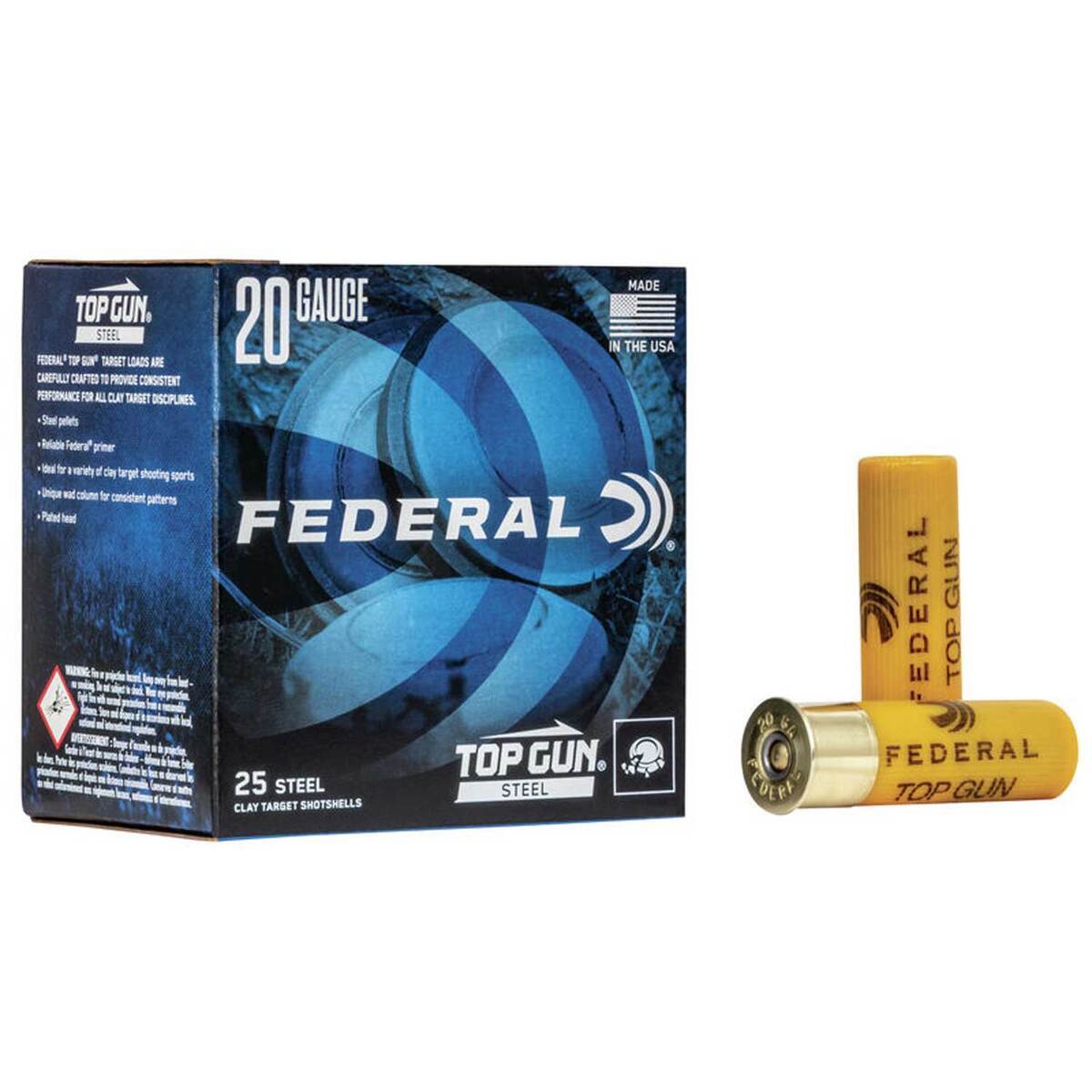 Federal Top Gun 20 Gauge 2-3/4in 7/8oz #7 Steel Shotshells - 25 Rounds Federal Top Gun 20 Gauge 2-3/4in 7/8oz #7 Steel Shotshells - 25 Rounds