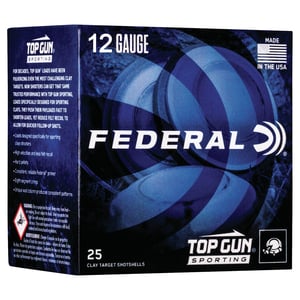 Federal Top Gun Sporting 12 Gauge 2-3/4in #7.5 1oz Target Shotshells - 25 Rounds