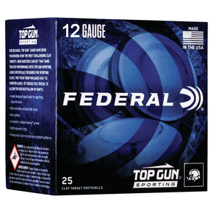 Federal Top Gun Sporting 12 Gauge 2-3/4in #7.5 1oz Target Shotshells - 25 Rounds Federal Top Gun Sporting 12 Gauge 2-3/4in #7.5 1oz Target Shotshells - 25 Rounds